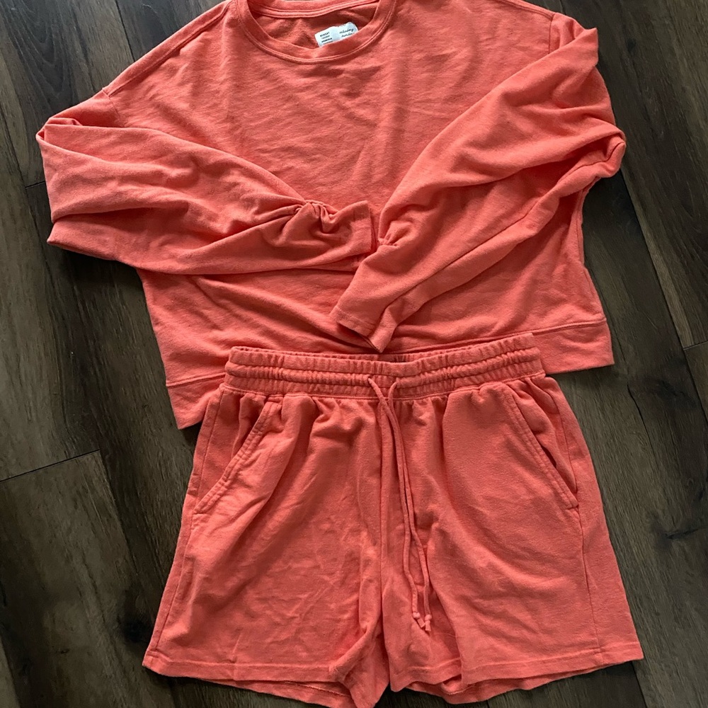 Saturday Sunday Orange Short Lounge Set